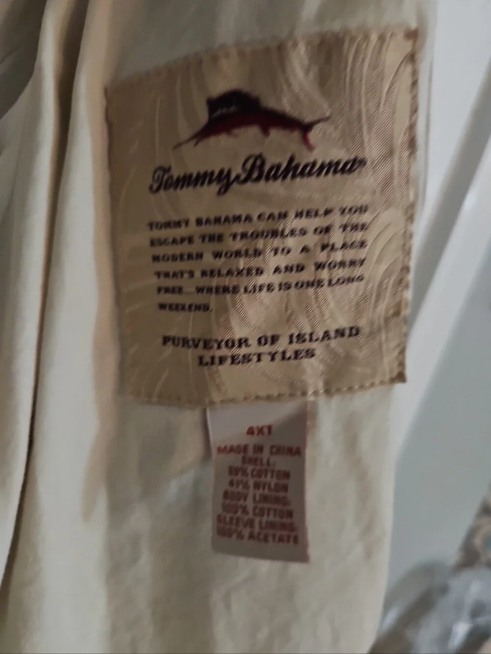 Tommy Bahama Men's Light Tan Zip Shirt Jacket
